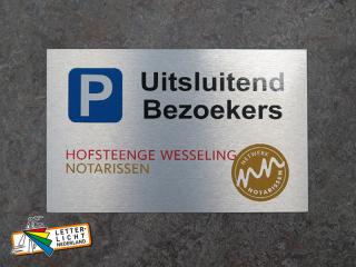Parkeerbord rvs-look met eigen tekst